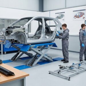 Учебно-производственная мастерская «Инновационные технологии кузовного ремонта». Зона восстановления геометрии кузова (Стапельный участок)