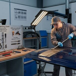 Учебно-производственная мастерская «Инновационные технологии кузовного ремонта». Участок PDR (удаление вмятин без покраски) и рихтовки.